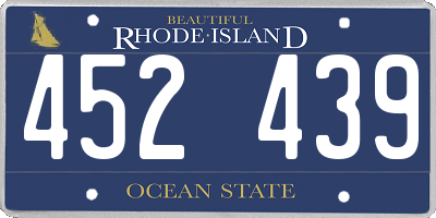 RI license plate 452439