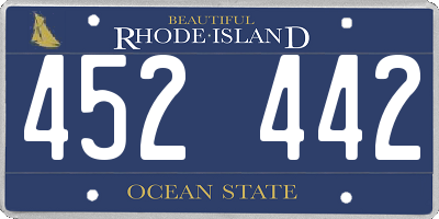 RI license plate 452442