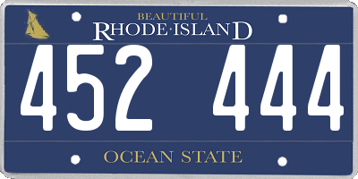 RI license plate 452444