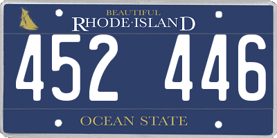 RI license plate 452446