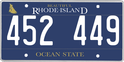 RI license plate 452449