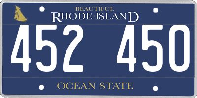 RI license plate 452450