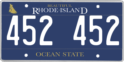 RI license plate 452452