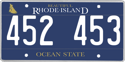 RI license plate 452453