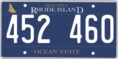 RI license plate 452460