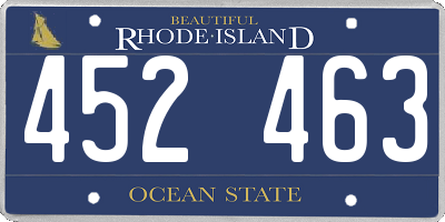 RI license plate 452463