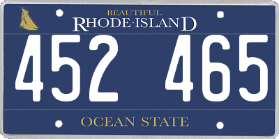 RI license plate 452465