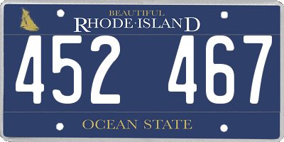 RI license plate 452467