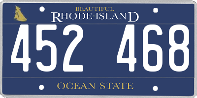 RI license plate 452468