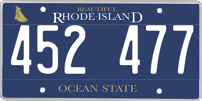 RI license plate 452477