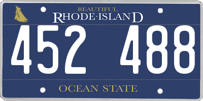 RI license plate 452488