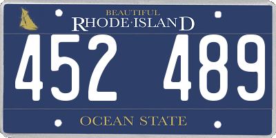 RI license plate 452489