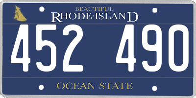 RI license plate 452490
