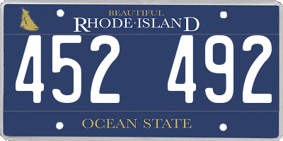 RI license plate 452492