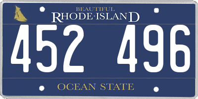 RI license plate 452496