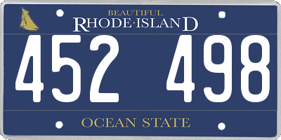 RI license plate 452498