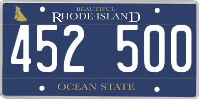 RI license plate 452500