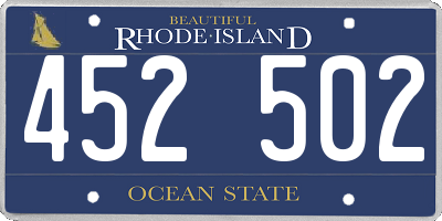 RI license plate 452502