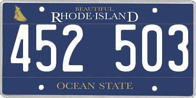RI license plate 452503
