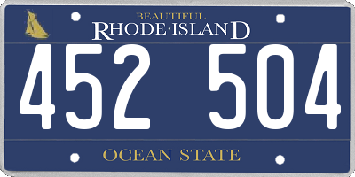 RI license plate 452504