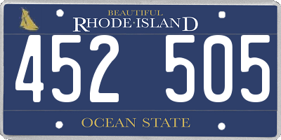 RI license plate 452505