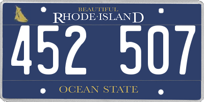 RI license plate 452507