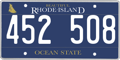 RI license plate 452508