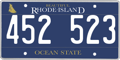 RI license plate 452523