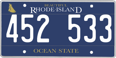RI license plate 452533