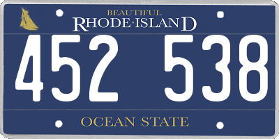RI license plate 452538