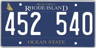 RI license plate 452540
