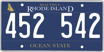 RI license plate 452542