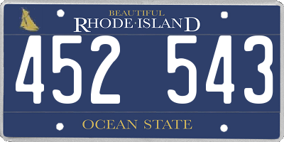 RI license plate 452543