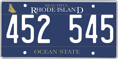 RI license plate 452545