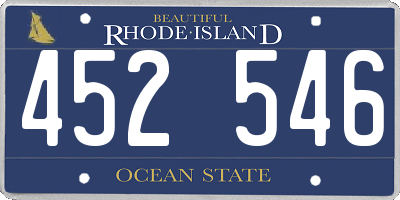 RI license plate 452546