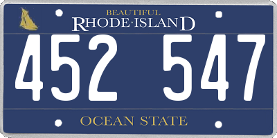 RI license plate 452547