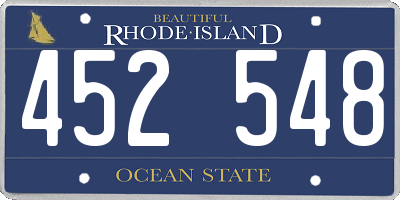 RI license plate 452548