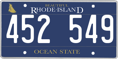 RI license plate 452549