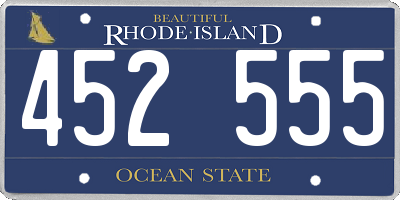 RI license plate 452555