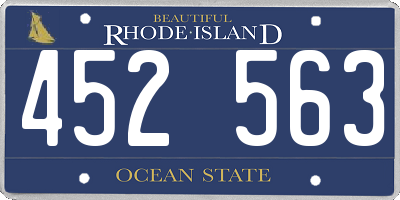 RI license plate 452563
