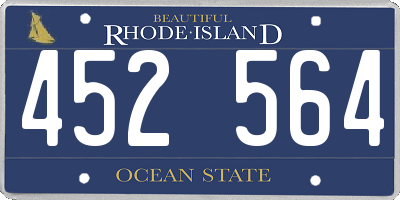 RI license plate 452564