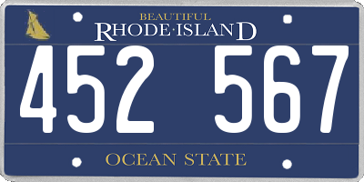 RI license plate 452567