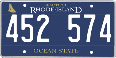 RI license plate 452574