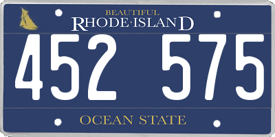 RI license plate 452575