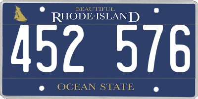 RI license plate 452576
