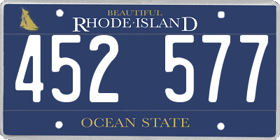 RI license plate 452577