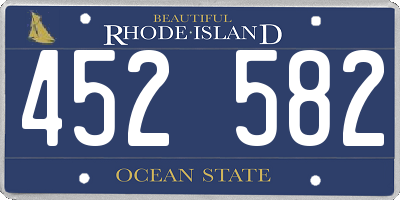 RI license plate 452582