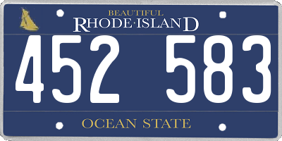 RI license plate 452583