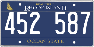 RI license plate 452587
