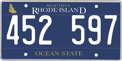 RI license plate 452597